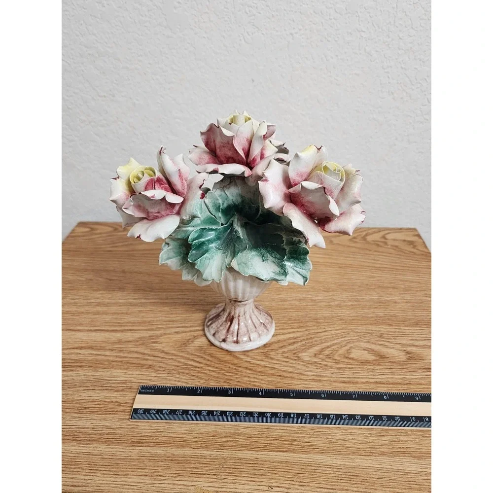 Capodimonte Roses Centerpiece Made in Italy Porcelain‎ 8
